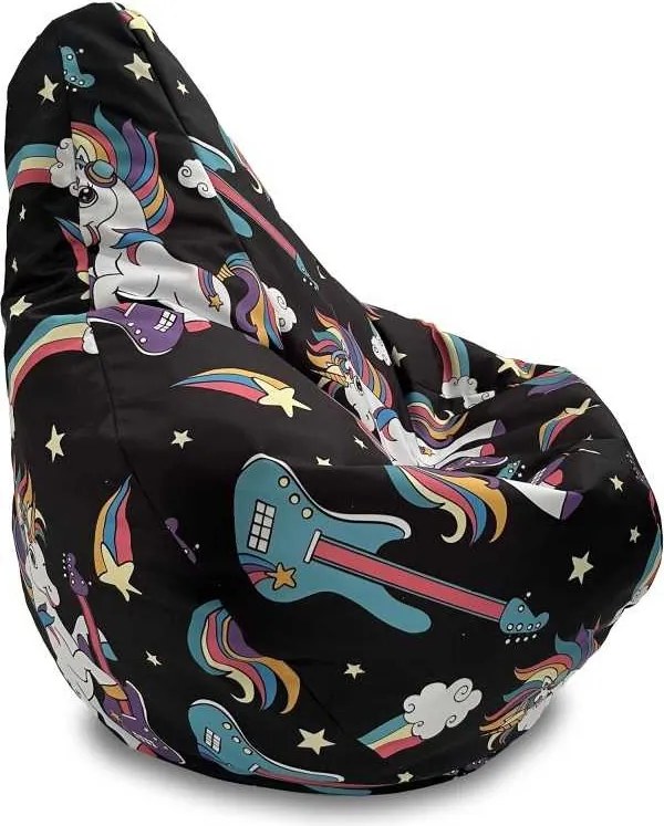 Fotoliu puf copii, Nirvana Light, Material impermeabil - Unicorns Rock