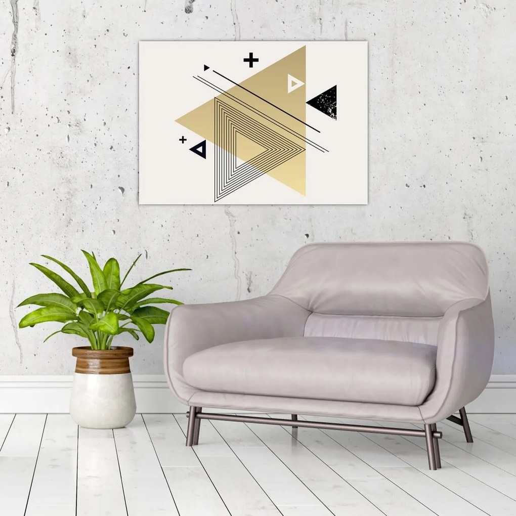 Tablou pe sticlă - Forme geometrice N⁰4 (70x50 cm)