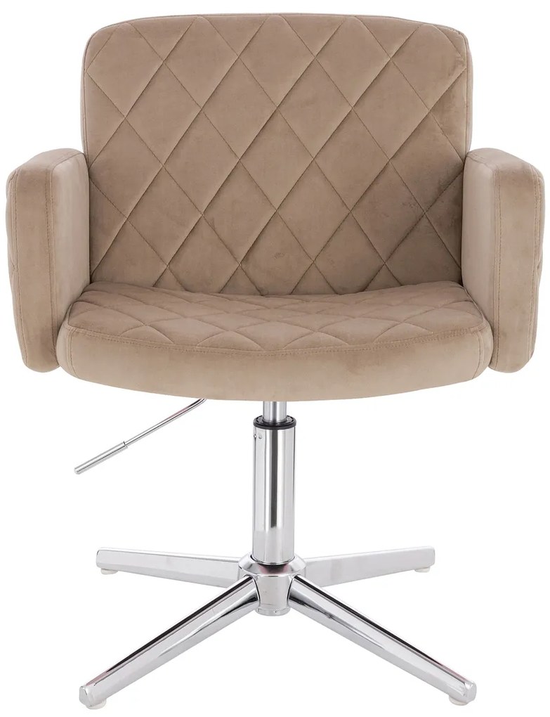 HR802CROSS Scaun Latte din Catifea cu Bază Cromata