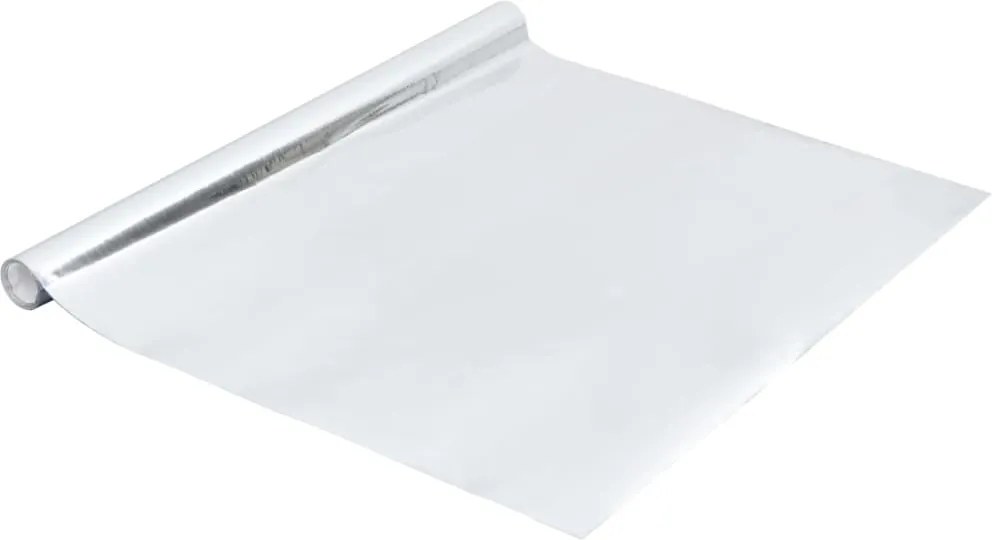 vidaXL Folie mobilier autoadezivă argintiu extralucios 500x90 cm PVC