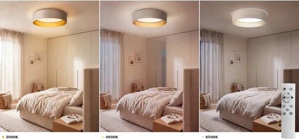 Brilagi-LED Corp de iluminat LED reglabil VELVET SM. VARI 36W/230V 3000-6500K Ø55 cm crem/aur + telecomandă