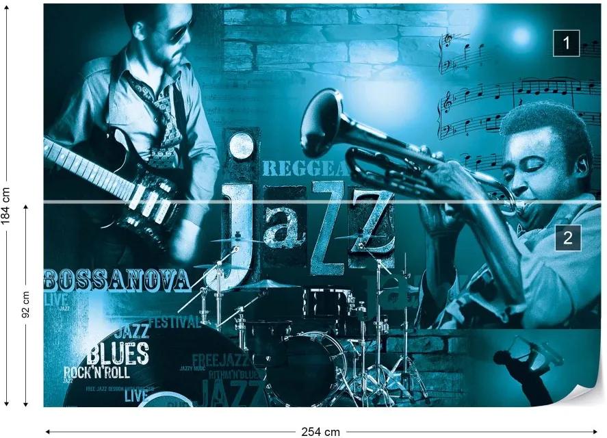 Fototapet GLIX - Music Jazz Blue + adeziv GRATUIT Tapet nețesute - 254x184 cm