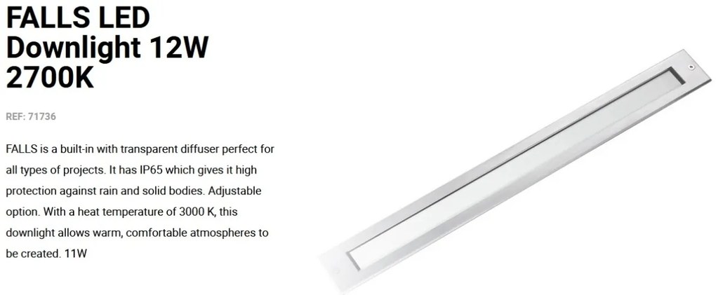 Corp de iluminat LED de exterior incastrabil pavaj IP65 FALLS 12W 2700K