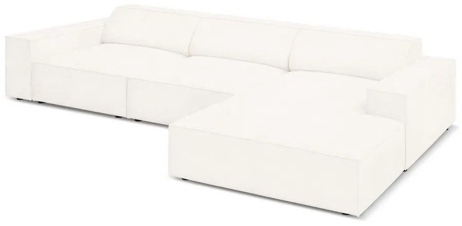 Colțar bej cu tapițerie bouclé (pe partea dreaptă) Jodie – Micadoni Home