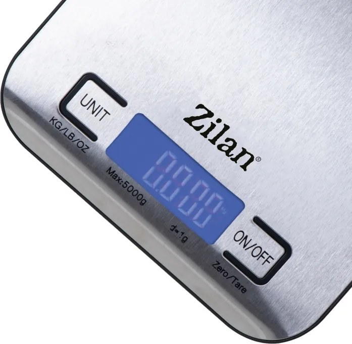 Cantar alimentar digital Zilan ZLN2984 Gri, capacitate 5000g, inchidere automata