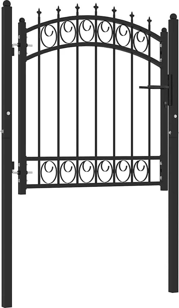 vidaXL Poartă de gard Emmen cu țepi din oțel, 103x97 cm, negru