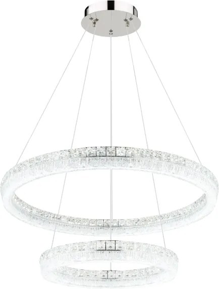 Globo 67387-72 - Lustră LED dimmabilă suspendată pe cablu LAUREL 72W/230V, sticlă transparentă + telecomandă