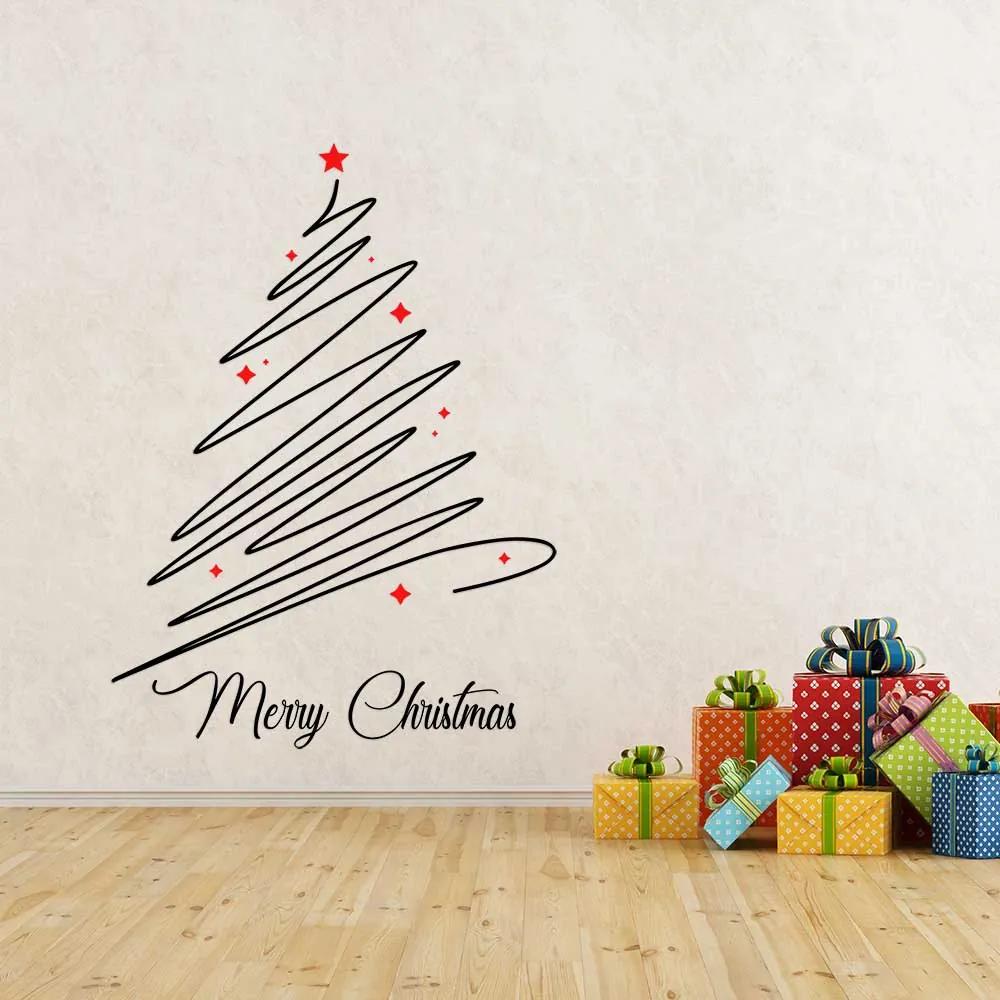 GLIX Merry Christmas - autocolant de perete Negru și roșu 90 x 70 cm