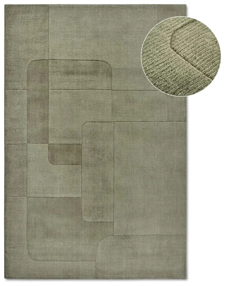 Covor verde țesut manual din lână 80x150 cm Charlotte – Villeroy&amp;Boch