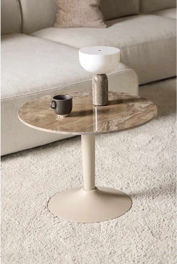 Măsuță de cafea maro rotundă cu blat ceramic ø 60 cm Malta – Actona