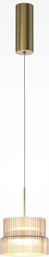 Lustra, Pendul LED cu sticla canelata Scala bronz