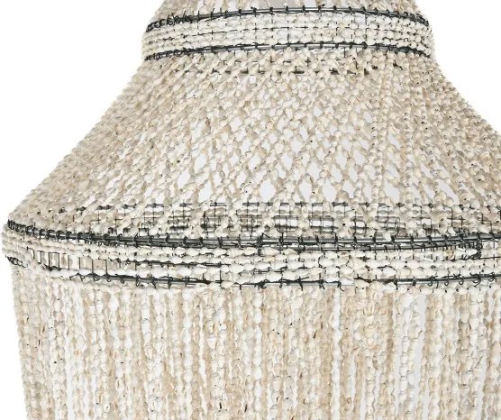Lustră suspendată artizanală din scoici naturale, „Maldives"