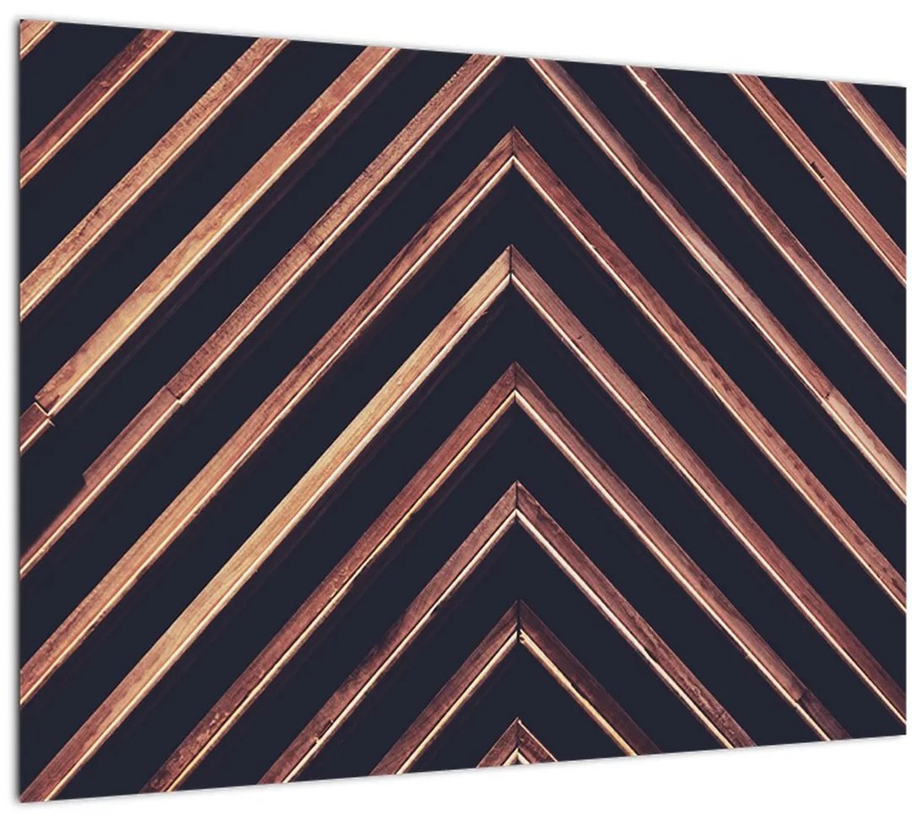 Tablou - Motiv de lemn pe fond negru (70x50 cm)