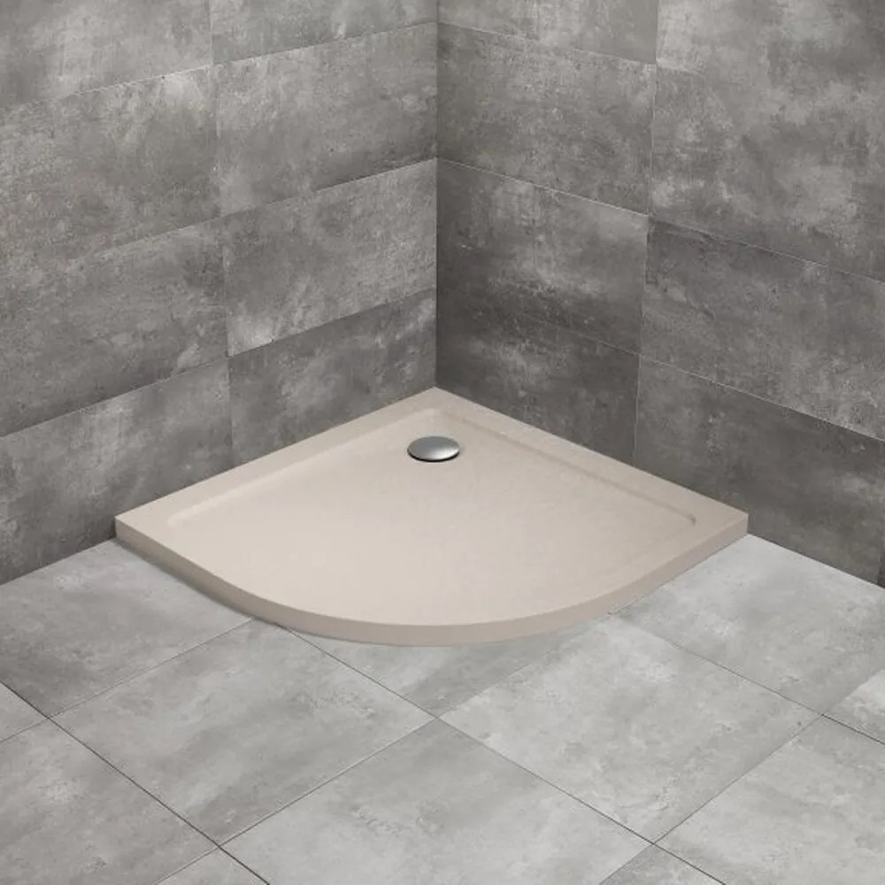 Cadita dus semirotunda Radaway Doros A Stone 90x90 cm acril casmir