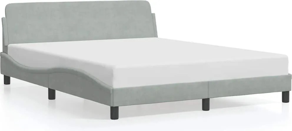 vidaXL Cadru de pat, Dover, gri deschis, 160x200 cm, catifea