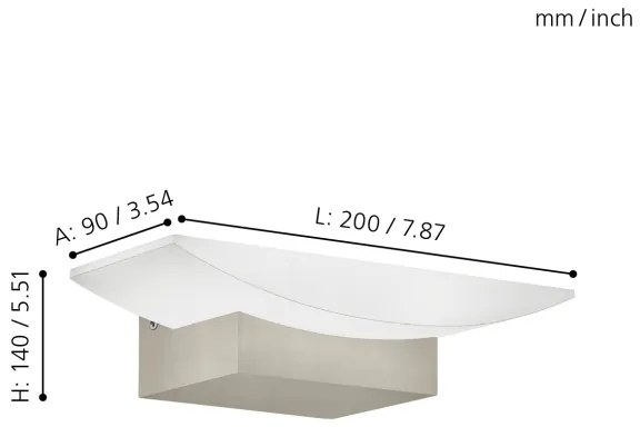 Eglo 96038 - Corp de iluminat LED perete metruASS 1xLED/5,6W/230V