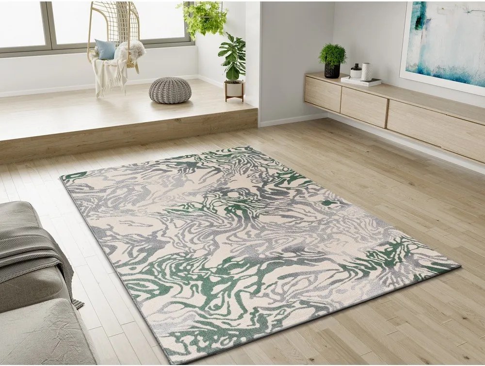 Covor verde/bej 133x190 cm Astra – Universal