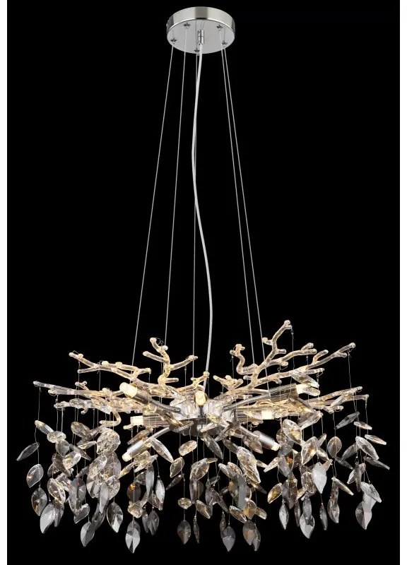 Candelabru elegant design modern Danna cromat/ fumuriu