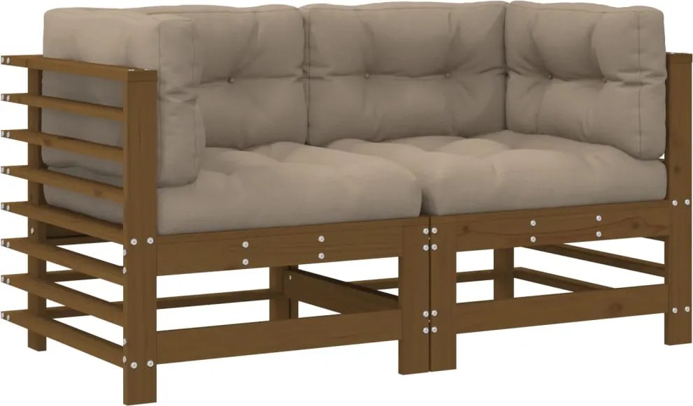 vidaXL Canapele colțar cu perne, 2 buc., lemn masiv de pin