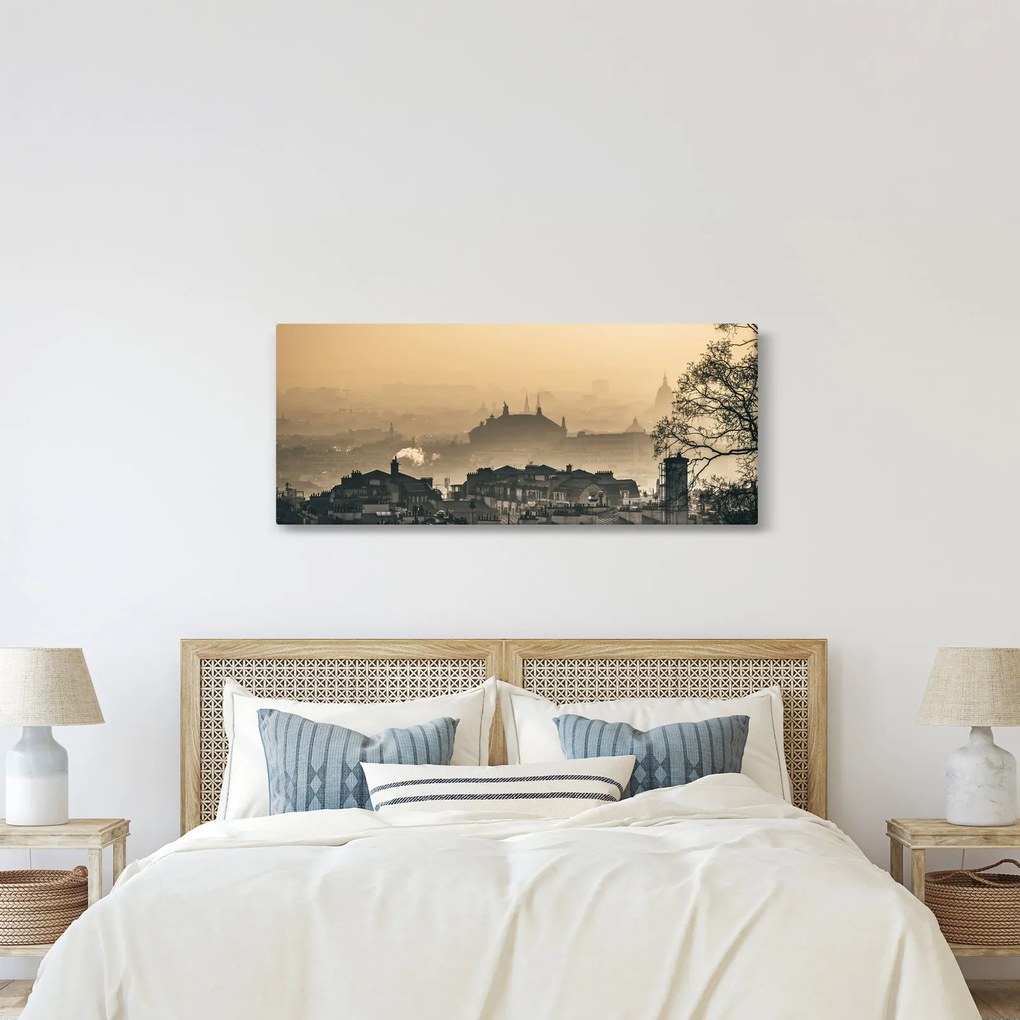 Tablou - Orașul în ceață (120x50 cm)