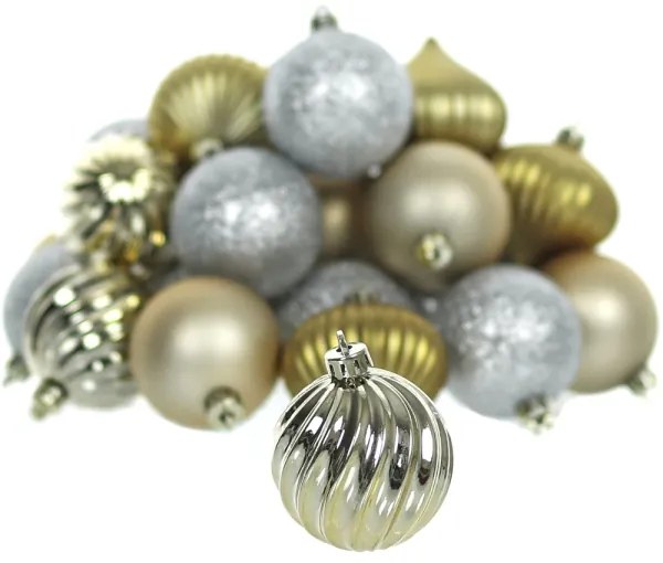 Set de ornamente de Crăciun Retlux 30 buc. auriu/argintiu