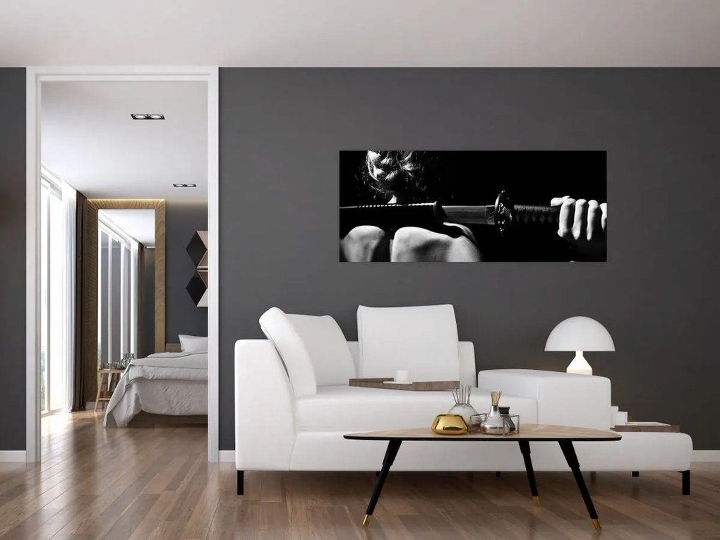 Tablou - Femeie cu o sabie (120x50 cm)