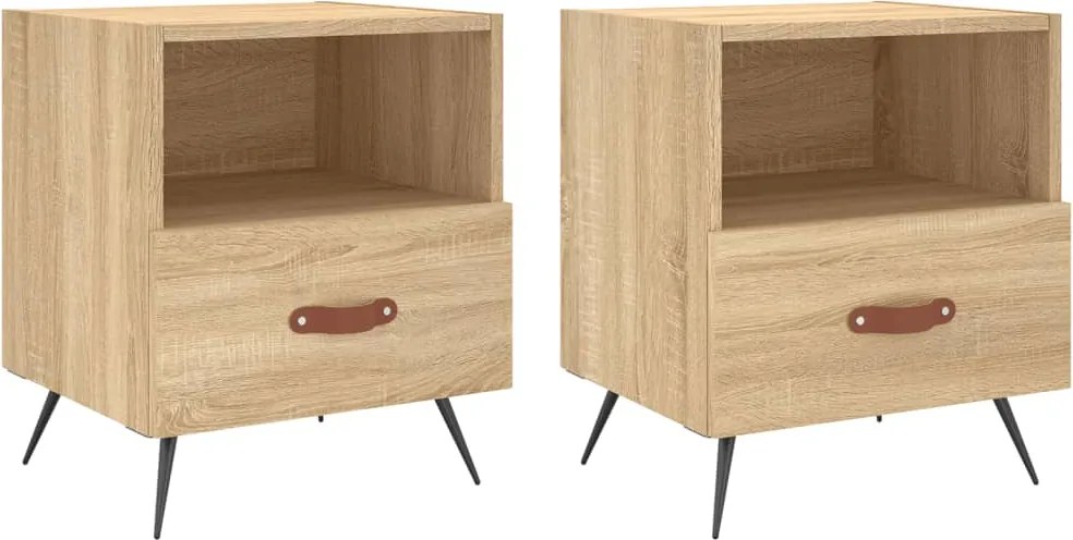 vidaXL Noptiere, 2 buc., stejar sonoma, 40x35x47,5 cm, lemn compozit