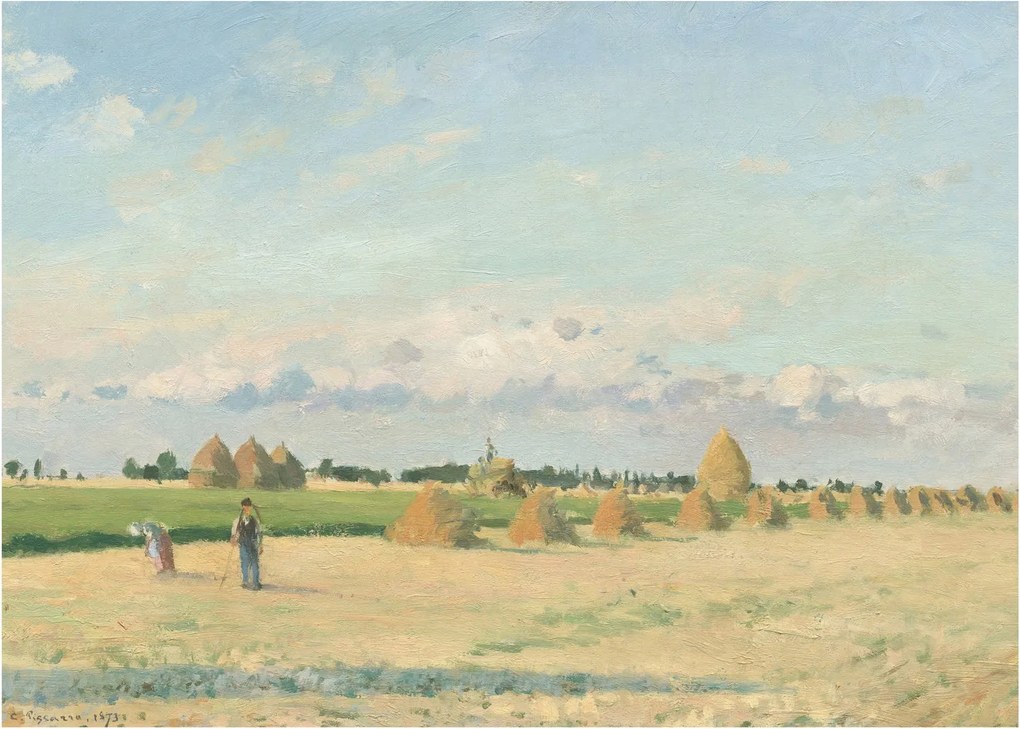 Tablou pe sticlă - Camille Pissarro, Landscape, Ile de France, reproducere (70x50 cm)