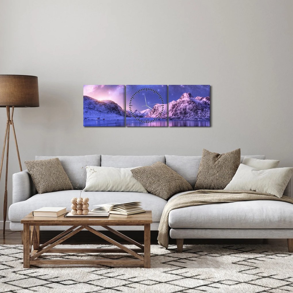Tablou - Peisaj arctic (cu ceas) (90x30 cm)
