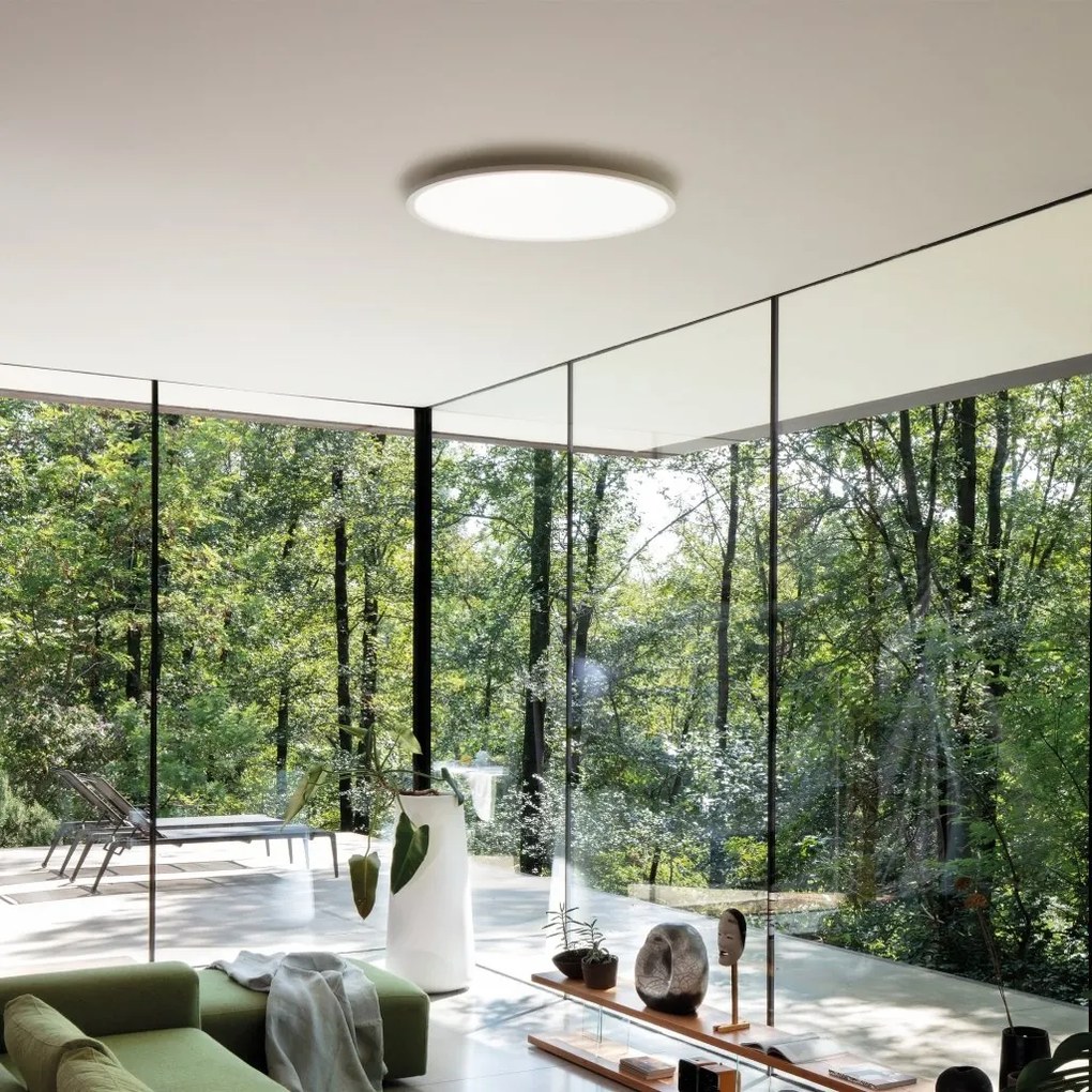 Plafoniera LED XXL moderna Fly slim pl d90 4000k alba