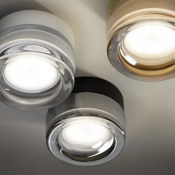 Ideal Lux - Plafonieră LED pentru baie LOLLY 1xGX53/9W/230V Ø10,5 cm negru/fumuriu