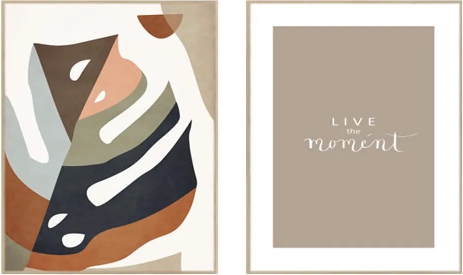 Tablouri 2 buc. 30x40 cm Live the Moment – knor