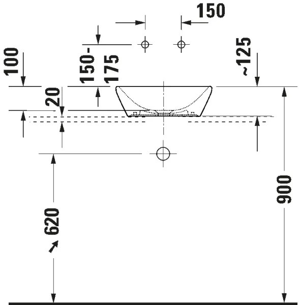 Duravit 2397400070 - Lavoar pe blat D-NEO 40x40 cm ceramică/alb lucios
