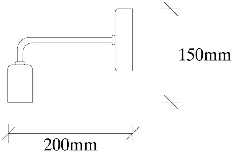 Aplica Elefant 892OPV1230, Metal, 15 cm, Negru