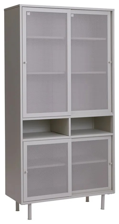Dulap gri din metal cu ușă glisantă 90x180x40 cm Veep – Unique Furniture