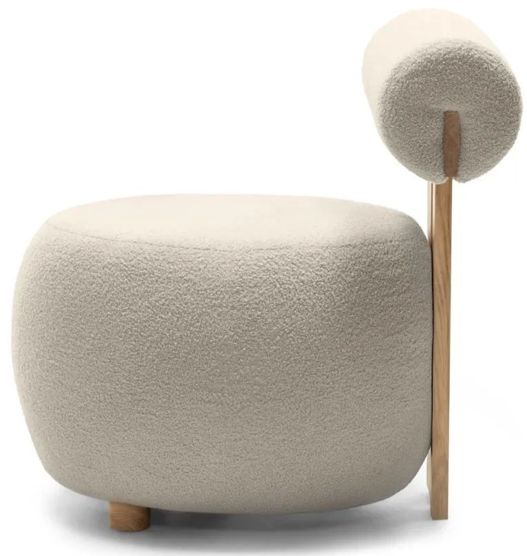 Fotoliu design bej HANNA, stejar