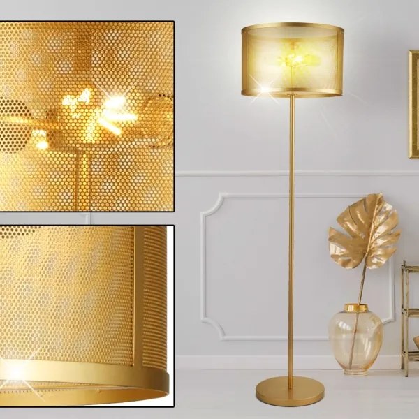 Searchlight EU2832-2GO - Lampadar FISHNET 2xE27/60W/230V auriu