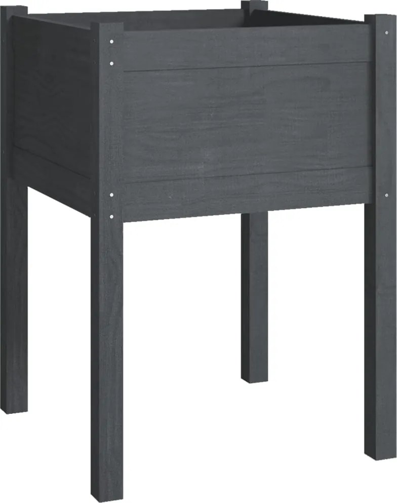 vidaXL Jardinieră de grădină, gri, 50x50x70 cm, lemn masiv de pin