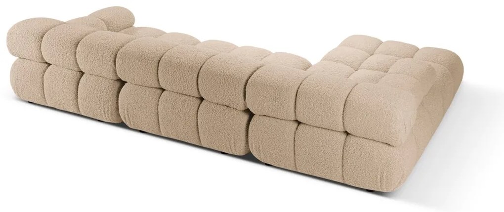 Coltar modular stanga 4 locuri, Bellis-213, Micadoni Home, 282x155x70 cm, tesatura boucle, bej sand