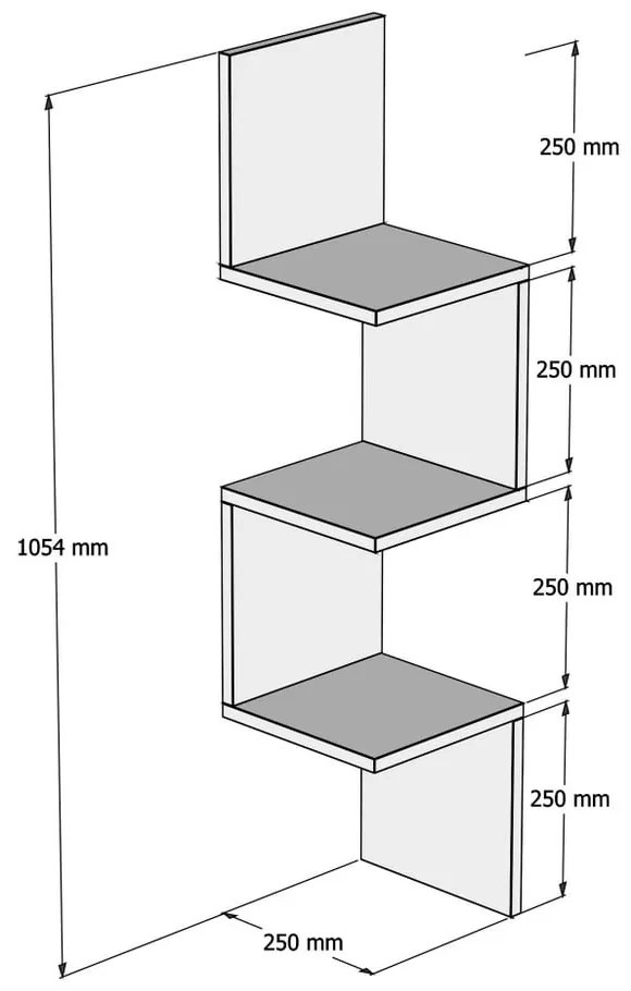 Raft de colț pentru perete Zikzak