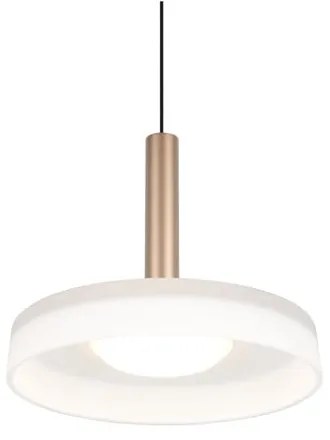 Lustră neagră-albă/aurie LED cu intensitate reglabilă cu abajur din sticlă ø 22 cm Celeste – Trio