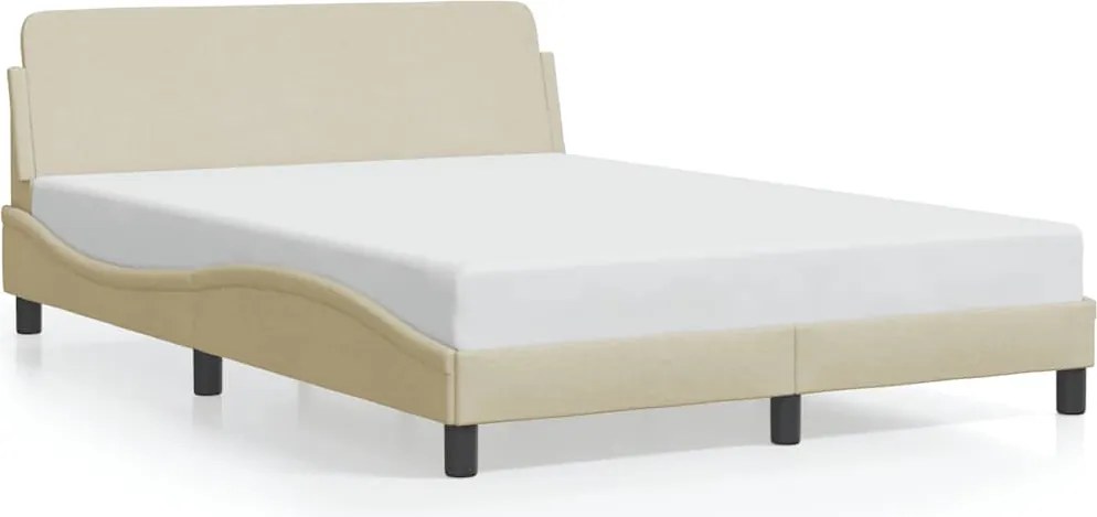 vidaXL Cadru de pat, Dover, crem, 140x200 cm, textil