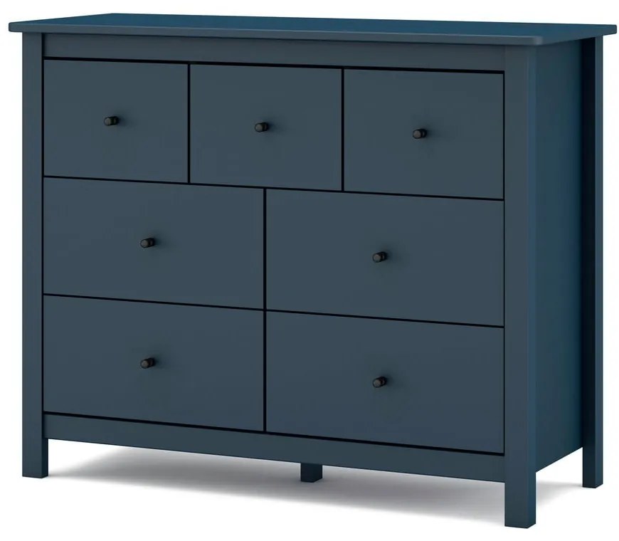 Comodă albastru-închis joasă din lemn de pin 110x80 cm Misti – Marckeric