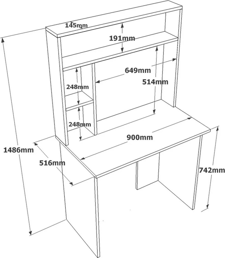 Masă de birou Brino Atlantic Pine and White