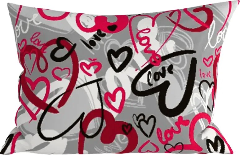 Set Lenjerie de pat din polybumbac STREET LOVE POLY gri + fata de perna 50 x 70 cm GRATUIT