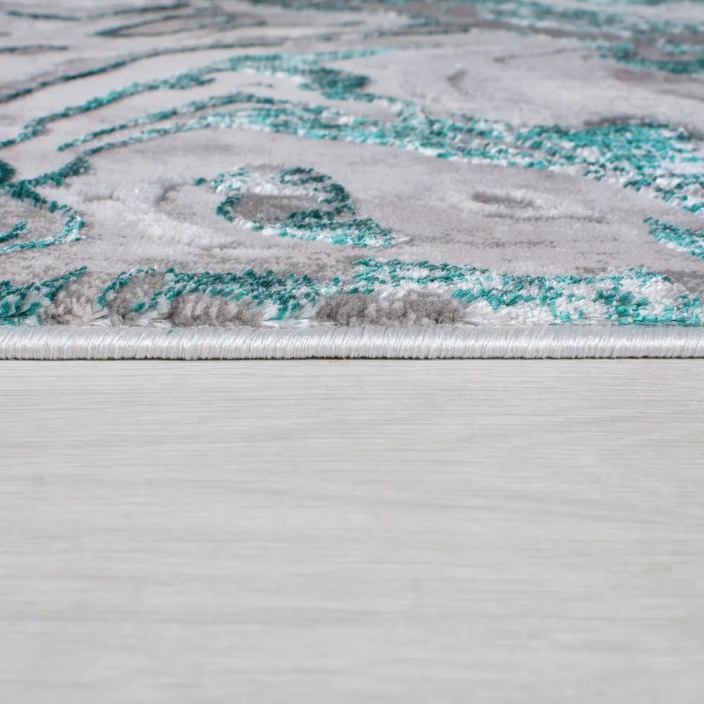 Covor gri/turcoaz 80x150 cm Marbled – Flair Rugs
