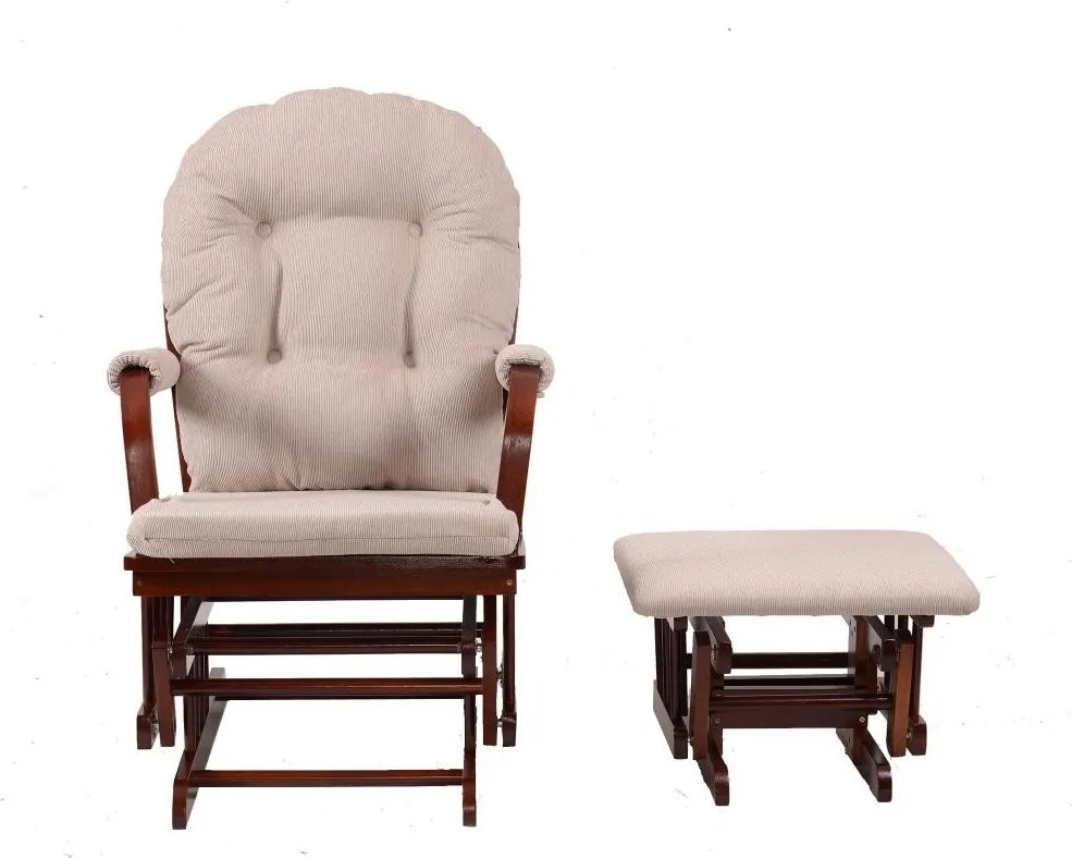 Fotoliu confortabil de relaxare cu taburet Catini TREVISO lemn închis