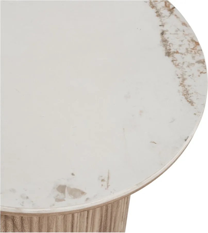 Măsuță auxiliară rotundă cu blat cu aspect de marmură ø 45 cm Athens – House Nordic