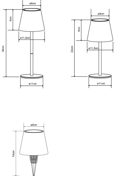 Globo 58488S - Lampă LED reîncărcabilă pentru exterior VANNIE, dimabilă, cu senzor tactil, 3W/5V, IP54, 1800 mAh