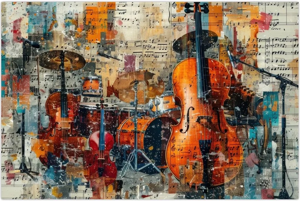 Tablou - Instrumente muzicale (90x60 cm)